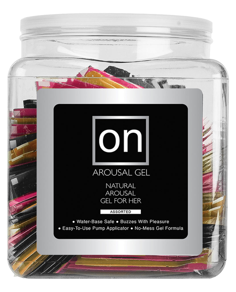 On for Her Arousal Gel Single Use Packet Tub - Asst. Flavors 6 ml Packet Tub of 100