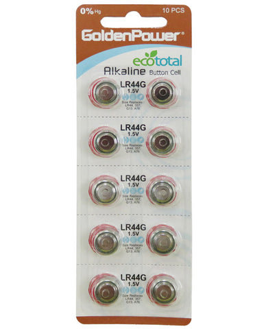 New AG13 1.5V Button Cell Mercury Free Battery - Card of 10