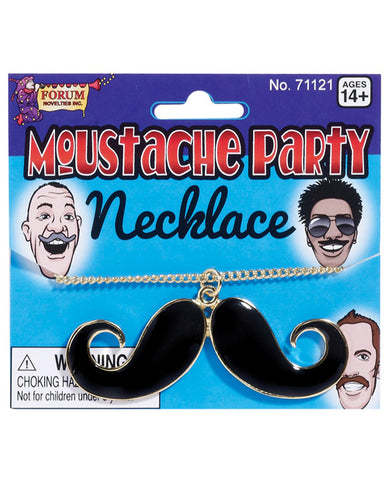 Mustache Party Mustache Necklace - Black-Gold