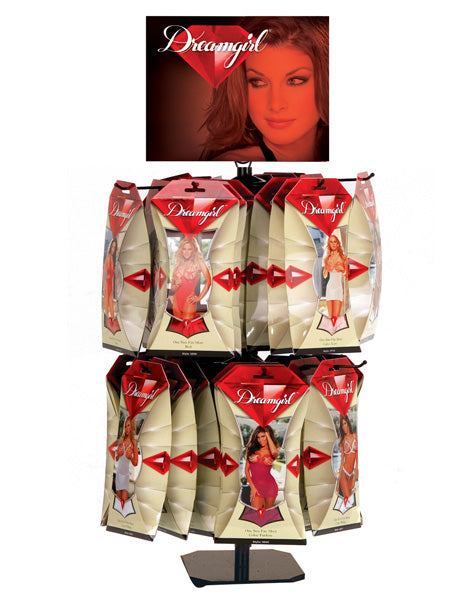Promo Red Diamond Lingerie Counter Display Rack w-Sign - Holds 36 Units