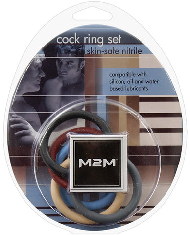 M2M 1.5" Nitrile Cock Ring - Asst. Colors Pack of 5