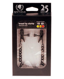 Spartacus Blackline Broad Tip Adjustable Nipple Clamps w-Chain - Black