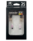 Spartacus Adjustable Broad Tip Nipple Clamps w-Purple Beads