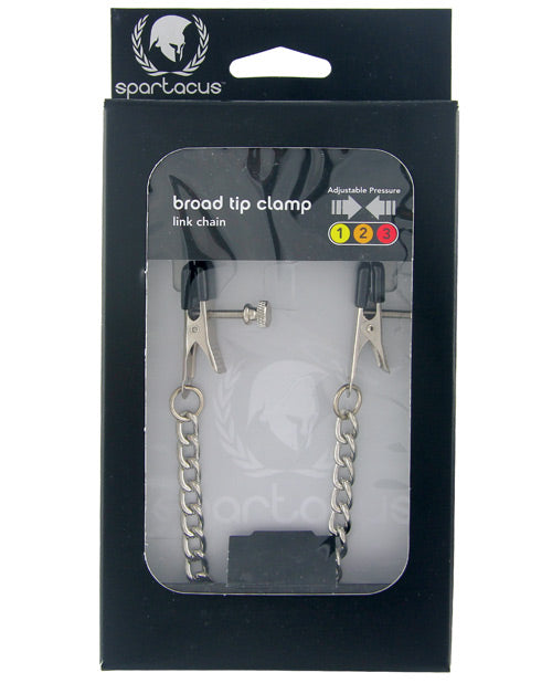 Spartacus Adjustable Broad Tip Nipple Clamps w-Link Chain