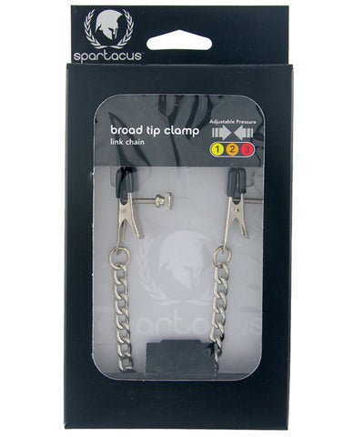 Spartacus Adjustable Broad Tip Nipple Clamps w-Link Chain
