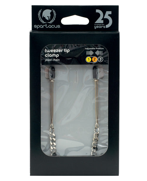 Spartacus Adjustable Tweezer Nipple Clamps w-Jewel Chain