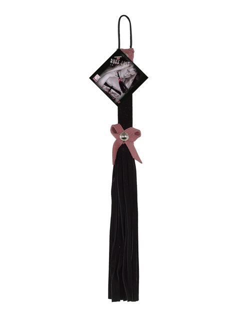 Ruff Doggie 12" Love Knot Flogger - Black w-Pink Bow