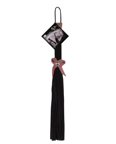 Ruff Doggie 12" Love Knot Flogger - Black w-Pink Bow