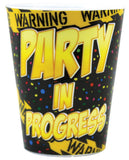 Warning Party In Progress Plastic Shot Glass