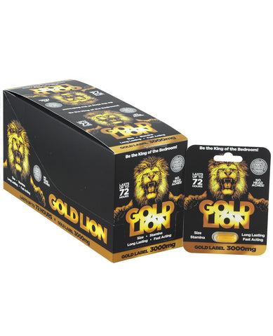 Gold Lion Male Sexual Enhancement Pill 3000 mg - 1 Capsule Blister Display of 24