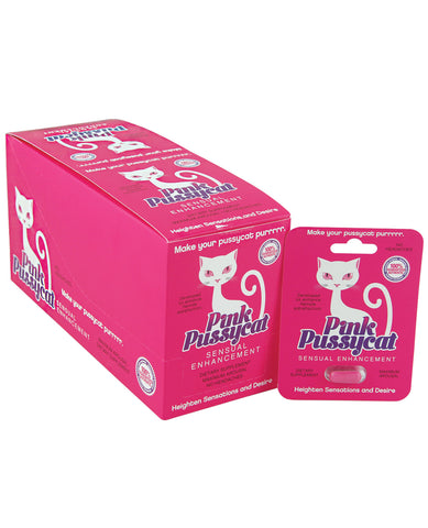 Pink Pussycat Female Sexual Enhancement Pill Display - 1 Capsule Blister Display of 24