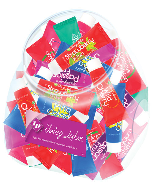 ID Juicy Water Based Lube - 12 g Tube Asst. Flavors Bowl of 72