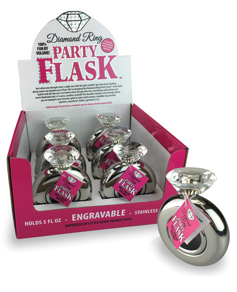 Diamond Ring Party Flask - Display of 6