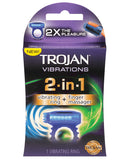 Trojan 2 in 1 Vibrating Ring w-Finger Massager
