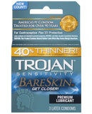 Trojan Bareskin Condoms - Box of 3