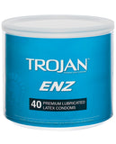 Trojan Enz Lubricated Condom - Display of 40