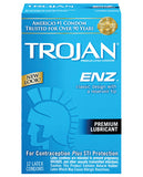 Trojan Enz Lubricated Condoms - Box of 12