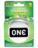 One Glowing Pleasures Condoms - Box of 3