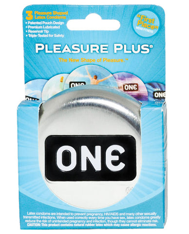 One Pleasure Plus Condoms - Box of 3
