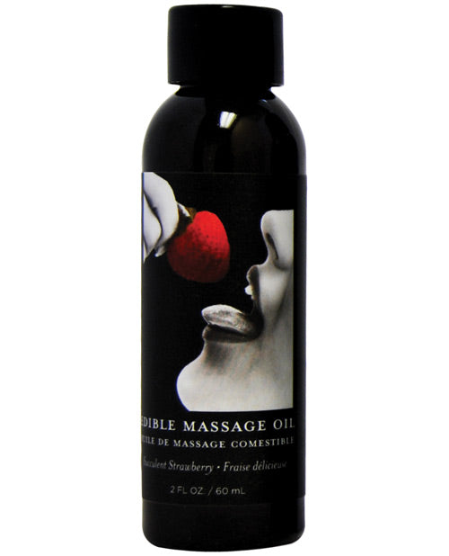 Earthly Body Edible Massage Oil - 2 o Strawberry
