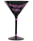 Birthday Girl Martini Glass - Black