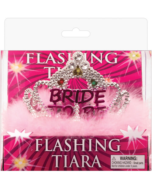 Flashing Bride to be Tiara w-Pink Marabou
