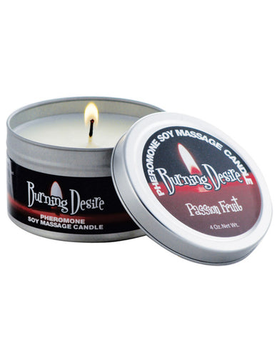 Burning Desire Pheromone Soy Massage Candle - 4 oz Passion Fruit