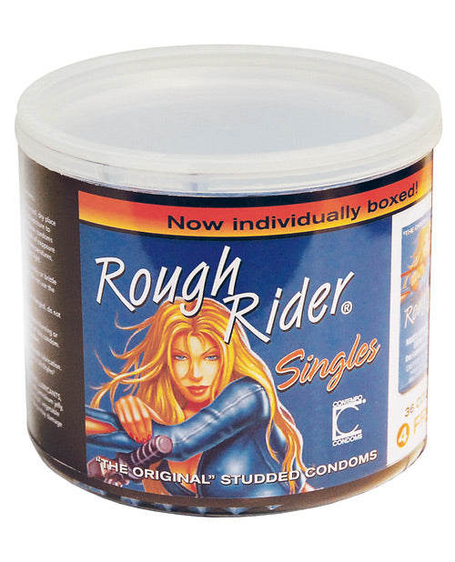 Rough Rider Studded Condom Singles - Display of 40