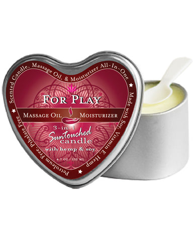 Earthly Body 3 In 1 Candle - 4.7 o Heart Tin For Play
