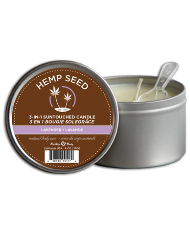 Earthly Body Suntouched Hemp Candle - 6.8 oz Round Tin Lavender