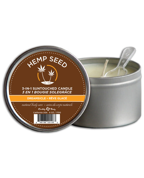 Earthly Body Suntouched Hemp Candle - 6.8 oz Round Tin Dreamsicle