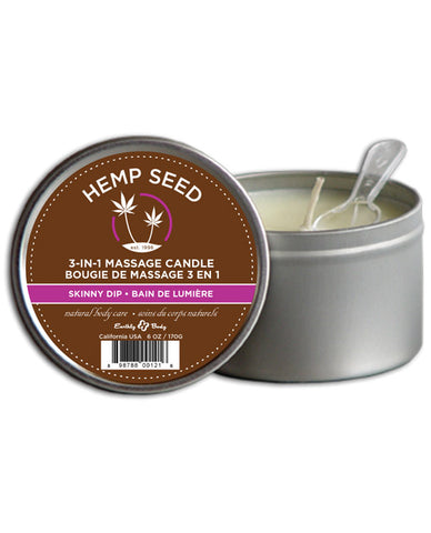 Earthly Body Suntouched Hemp Candle - 6.8 oz Round Tin Skinny Dip