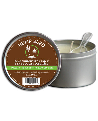 Earthly Body Suntouched Hemp Candle - 6.8 oz Round Tin Naked in the Woods