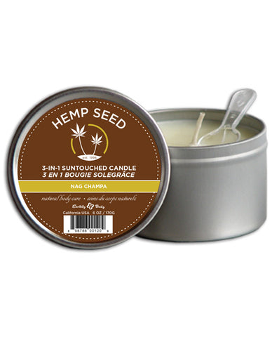 Earthly Body Suntouched Hemp Candle - 6.8 oz Round Tin Nag Champa