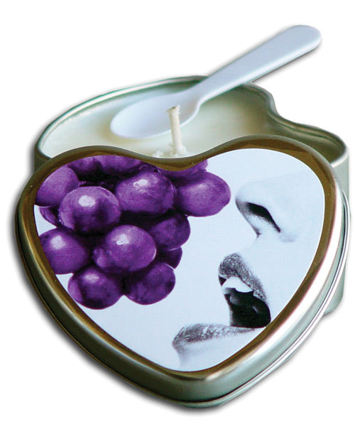 Earthly Body Suntouched Hemp Edible Candle - 4.7 oz Heart Grape