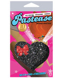 Pastease Black Glitter Heart w-Bow O-S