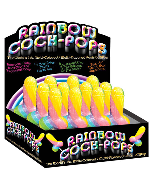 Rainbow Cock Pops - Display of 12
