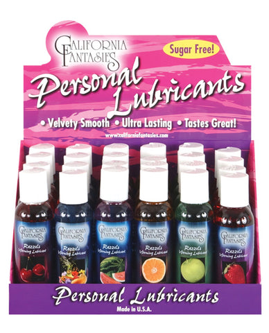 Razzels Warming Lubricants - 2 oz Asst. Flavors Display of 24
