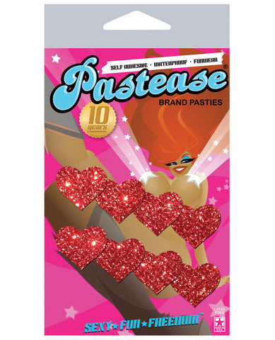 Pastease Mini Glitter Hearts - Red Pack of 8