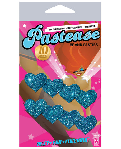 Pastease Mini Glitter Hearts - Turquoise Pack of 8