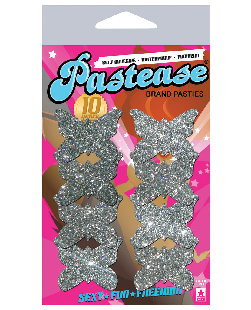 Pastease Petites Silver Glitter Butterfly O-S - Pack of 8