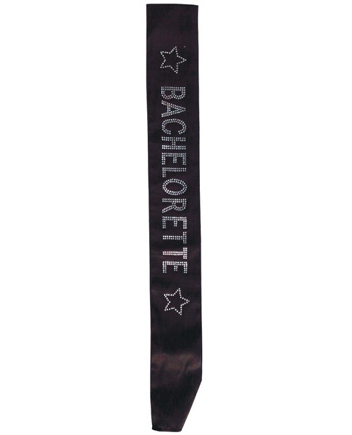 Bachelorette Sash w-Crystals - Black