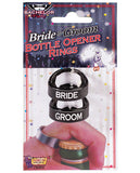 Bachelor Party Bride & Groom Bottle Opener Rings - Pack of 2