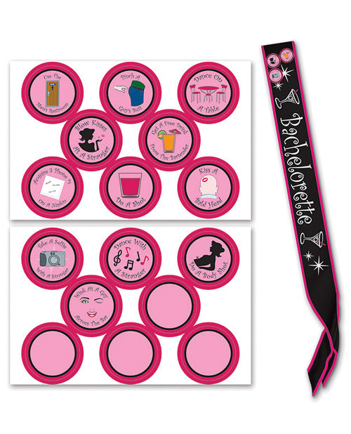 Bachelorette Sash w-Stick On Badges