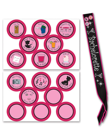 Bachelorette Sash w-Stick On Badges