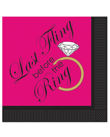 Bachelorette Last Fling Before the Ring 2 Ply Napkins - Pack of 16