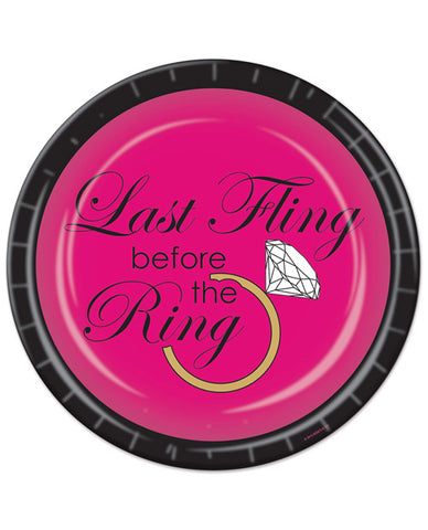 Bachelorette Last Fling Before the Ring Paper Plates - Pack of 8