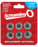 Screaming O AG13 Batteries - Sheet of 6 (Bullet, OWow, FingO, Bullet Buddies, O Gee)