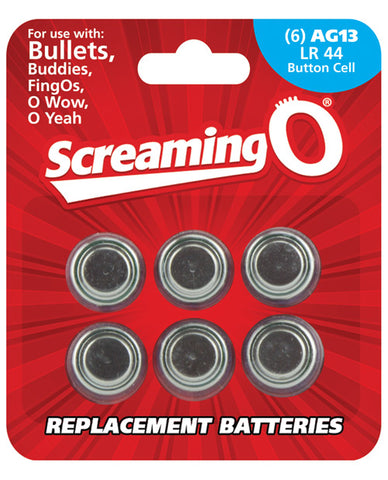 Screaming O AG13 Batteries - Sheet of 6 (Bullet, OWow, FingO, Bullet Buddies, O Gee)