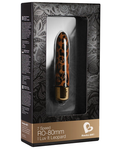 Rocks Off I Luv It Leopard Colored RO-80 mm Bullet - 7 Speed Leopard Print